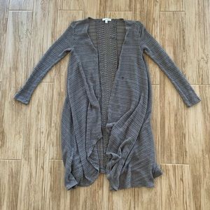 Aeropostale blue gray open-weave duster cardigan
